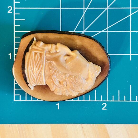 Vintage Native South American Carved Tagua Nut Head Man Silhouette Profile - Picture 9 of 11